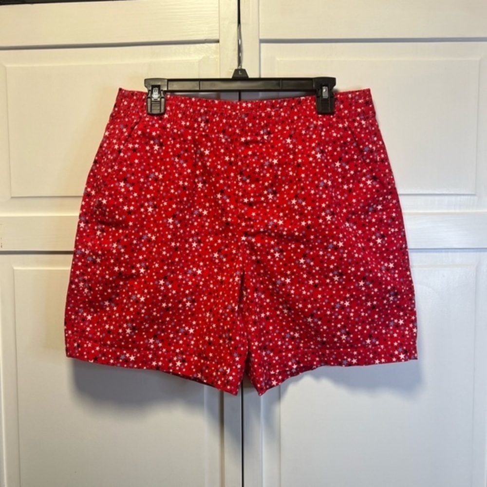 Lands End Women’s Red/White/Blue Star Pattern Shorts Size Women’s 12